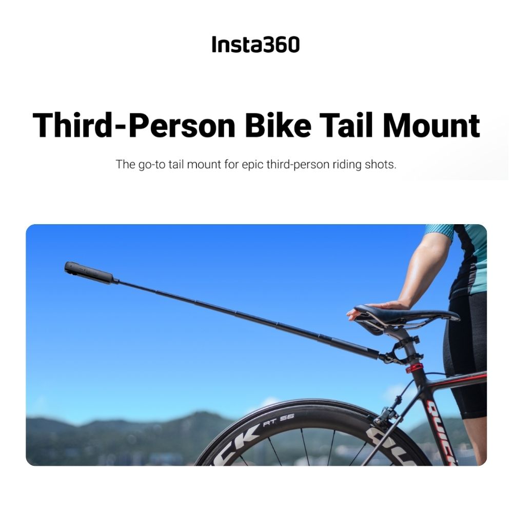 Insta360 Third-Person Bike Tail Mount Set for Action Camera with 70cm Invisible Selfie Stick and Tail Bar Bracket for Bicycle Seat (Road Cycling Only) CINSTAVH