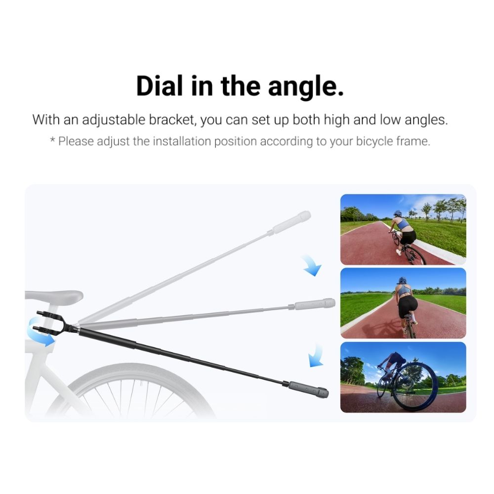 Insta360 Third-Person Bike Tail Mount Set for Action Camera with 70cm Invisible Selfie Stick and Tail Bar Bracket for Bicycle Seat (Road Cycling Only) CINSTAVH