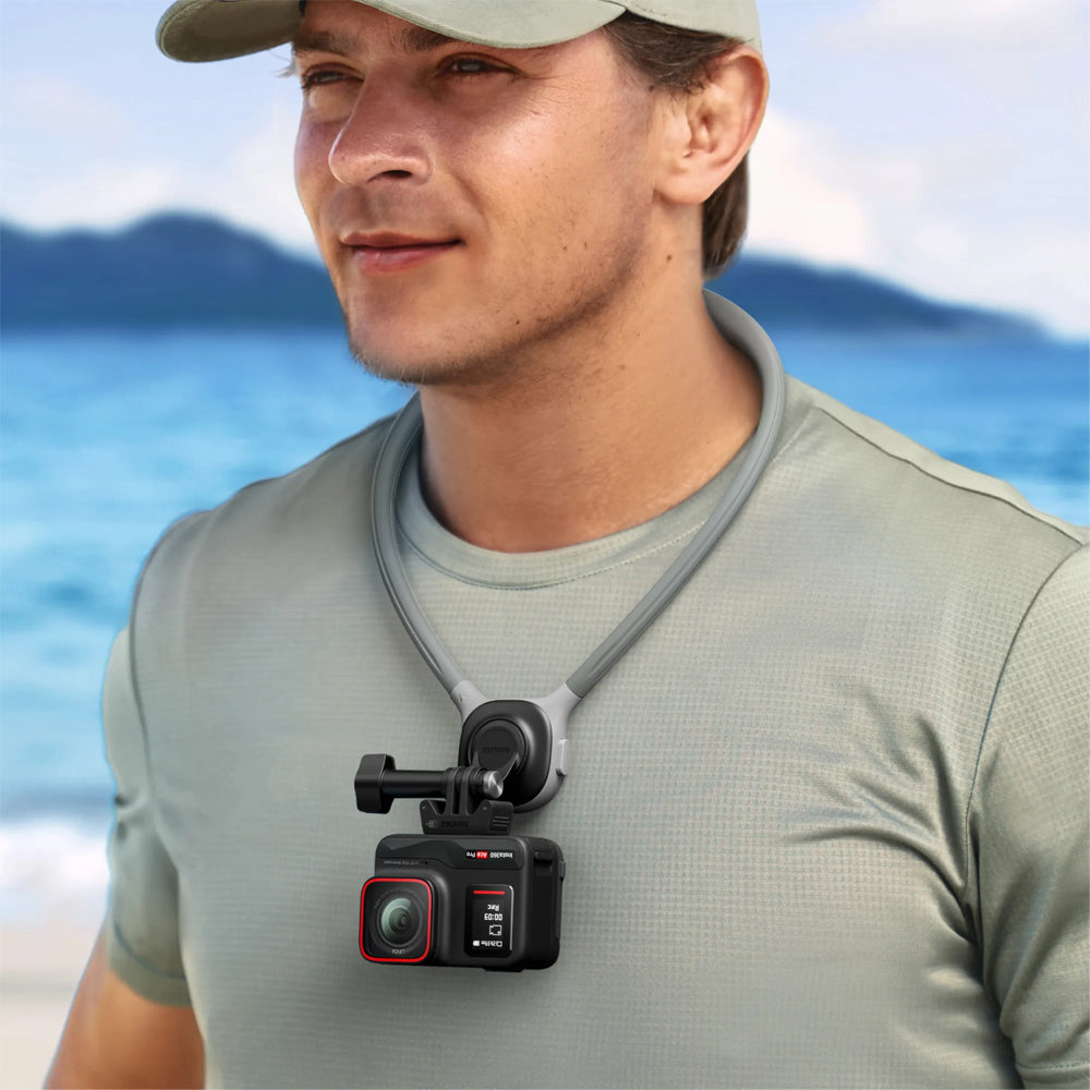 Insta360 Neck Mount with 360° Adjustable 2-Prong Base, One-click Lock for Ace Pro 2, GO 3S, X4, GO 3, X3, ONE X2, ONE RS Sports and Action Cameras