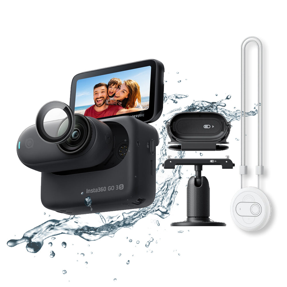 Insta360 GO 3S / GO 3 4K Tiny Waterproof Action Camera with 128GB / 64GB Built-In Memory Storage, Flip Screen Touch Display, Flow-State Image Stabilization, Voice Control 2.0, Magnetic Mounting System, Bluetooth and Wi-Fi Connectivity