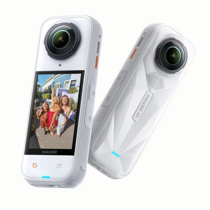 Insta360 X5 8K UHD 360° Action Camera Essential Bundle Kit, CMOS 72MP, Active HDR, Replaceable Lens, 49ft Waterproof, 2400mAh Max 185Mins Battery Life, Invisible Selfie Stick for Content Creation & Moto Vlogs | Midnight Black | Satin White