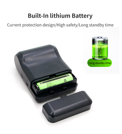 LogicOwl OJ-H20 Compact Thermal Receipt Printer with 90mm/sec High-Speed Printing, Bluetooth Connectivity, USB Charging & Data Transmission, Rechargeable Battery - POS System and Components
