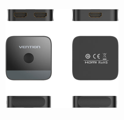 Vention 4K UHD 60Hz 2-In 1-Out HDMI 2.0 Bidirectional Switcher with Onboard Source and Display Toggle Switch, 30m Transmission Range with HDR and 3D Visual Effect Support for TV Monitors and Projectors | AKOB0