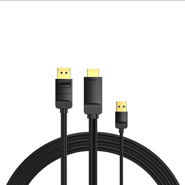 [CLEARANCE] Vention 4K 60Hz USB-A and HDMI-A Male to DP DisplayPort Male Unidirectional Display Adapter Cable with 18Gbps Data Transmission Speed for PC Laptop and Consoles (2m)