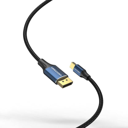 Vention 8K UHD 60Hz Mini DP to DisplayPort Male 1.5-Meters Bidirectional Video Cable with HDR Support, 33Gbps Bandwidth and Cotton Braided Sheathing for Monitors and Projectors HCFLG
