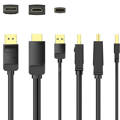 [CLEARANCE] Vention 4K 60Hz USB-A and HDMI-A Male to DP DisplayPort Male Unidirectional Display Adapter Cable with 18Gbps Data Transmission Speed for PC Laptop and Consoles (2m)