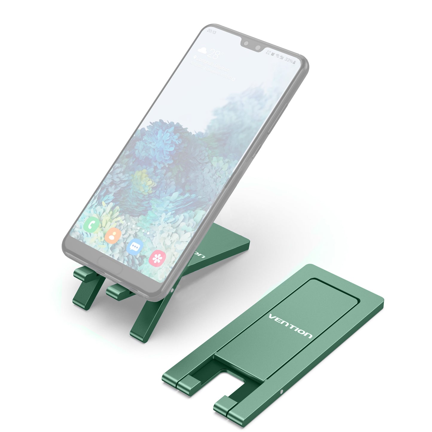Vention Foldable Aluminum Alloy Desktop Stand Holder with Compact Portable Design for 4.7 to 10" Mobile Phones (Grey, Green, Blue, Purple) | KCY