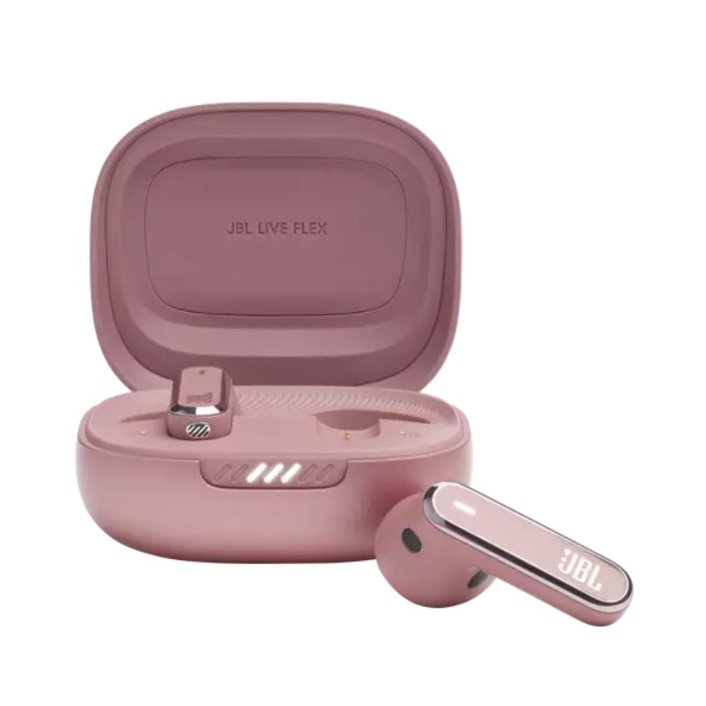JBL Live Flex True Wireless Bluetooth Earbuds with Adaptive Noise Cancelling, IP54 Waterproof Rating, and Up to 40 Hours of Total Playtime - Black, Blue, Rose Gold, Silver