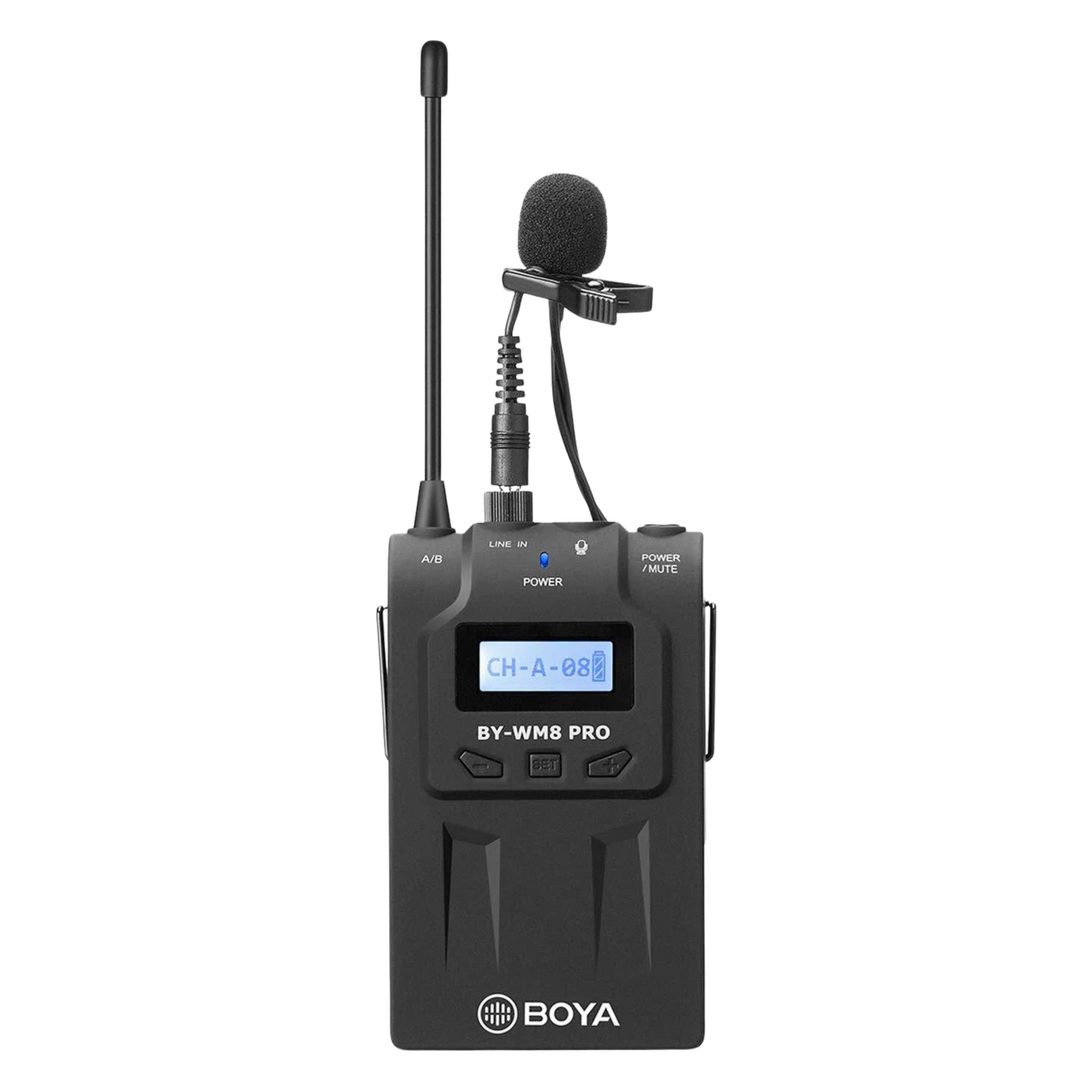 Boya TX8 Pro Dual-channel Wireless Bodypack Transmitter Unit with Omnidirectional Lavalier Mic for the BY-WM8 PRO Wireless Lavalier Microphone System  | JG Superstore