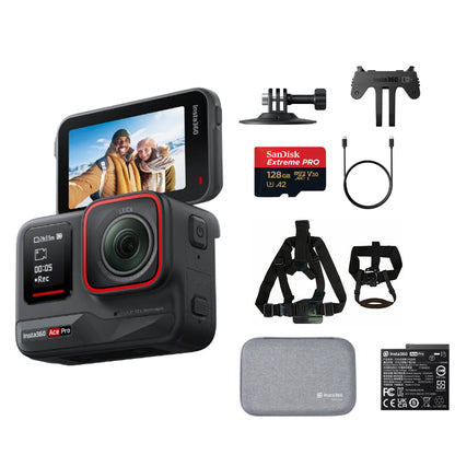 Insta360 Ace Pro 2 / Pro 8K AI-Powered Waterproof Action Camera with Leica Lens, 1/1.3" Sensor, FlowState Stabilization & Horizon Lock, Active HDR,  Gesture & Voice Control, Flip Touchscreen