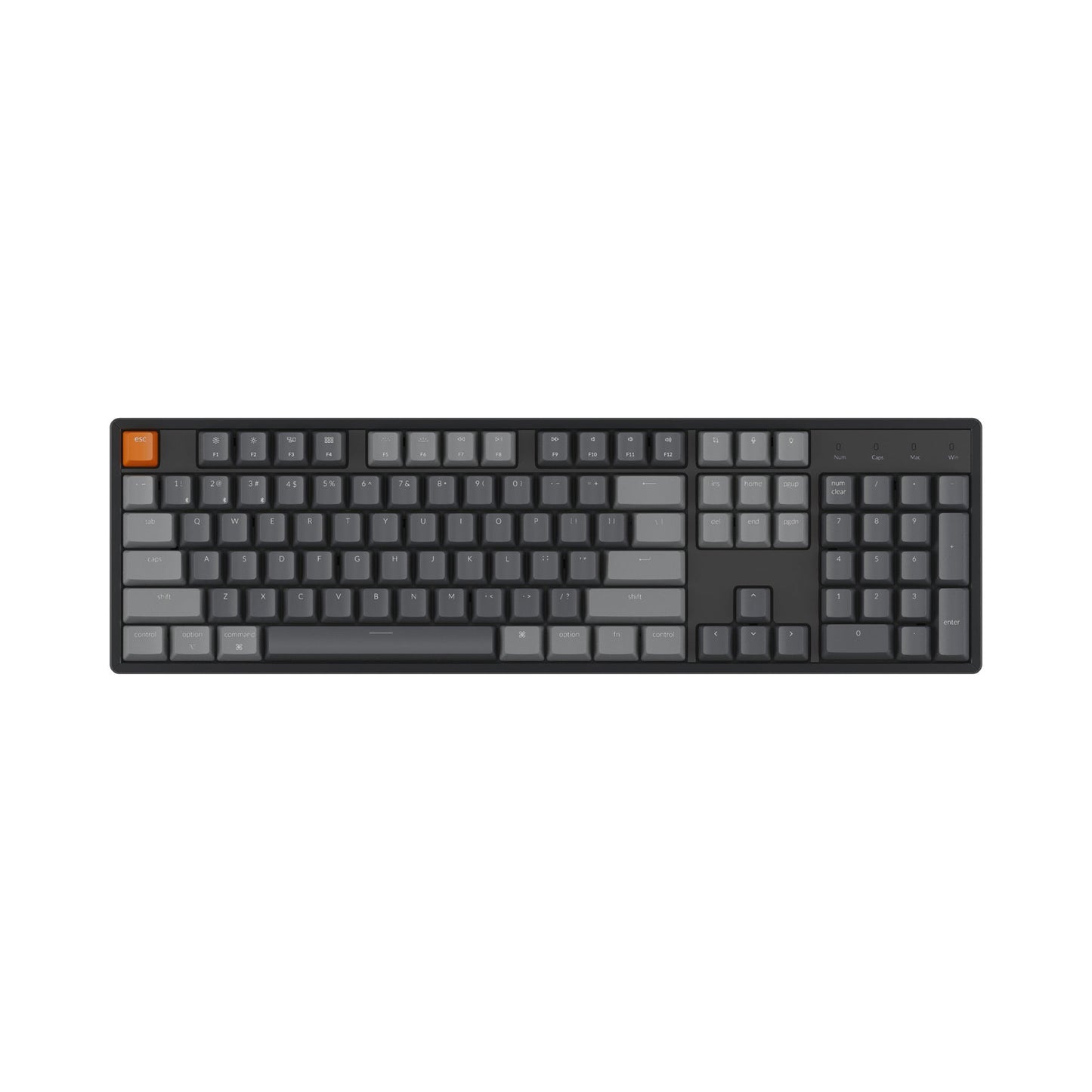 Keychron K10 104 Keys Bluetooth Wireless / Wired Full Size Mechanical Keyboard with Hot Swappable Switches, RGB Backlight and Aluminum Frame for Mac and Windows PC Computer (Brown Tactile) K10C3