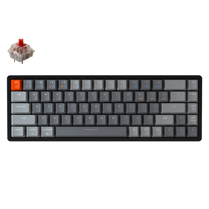 [CLEARANCE] Keychron K6 68 Keys Wireless / Wired Compact Mechanical Keyboard with Bluetooth, RGB Backlight, Aluminum Frame and Hot-Swappable Switches for Mac and Windows PC Computer (Red Linear) K6W1