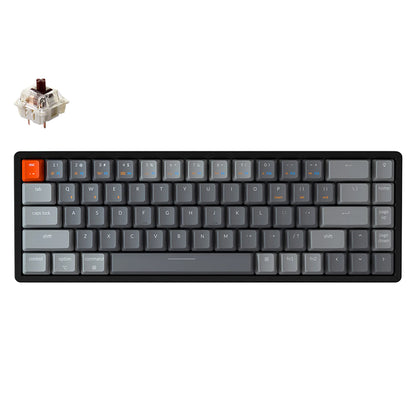 [CLEARANCE] Keychron K6 68 Keys Wireless / Wired Compact Mechanical Keyboard with Bluetooth, RGB Backlight, Aluminum Frame and Hot-Swappable Switches for Mac and Windows PC Computer (Red Linear) K6W1