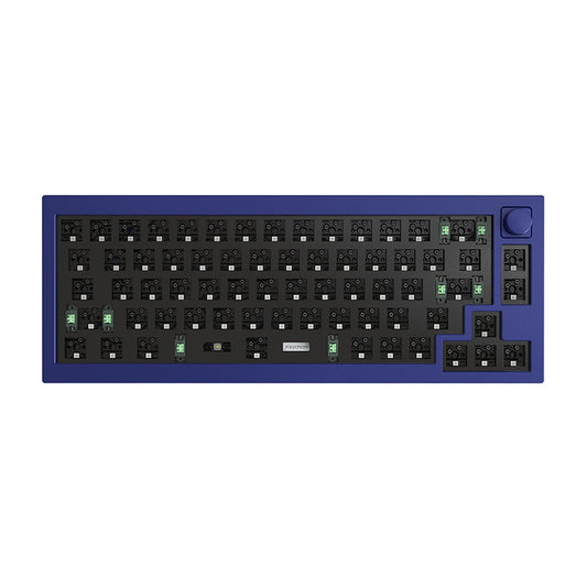 Keychron Q2 QMK 68 Keys Barebone Custom Wired TKL Tenkeyless Mechanical Keyboard Base Frame with Hot-Swappable Switch Slots and RGB Backlight and Knob for Mac and Windows PC Computer (Navy Blue) Q2B3