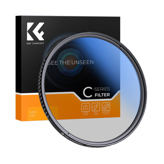 K&F Concept Classic Series Slim MC Multi-Coated CPL Circular Polarizer Linear Anti-Fungus Blue Coated Japan Optics Lens Filter for Camera DSLR Mirrorless 37mm 40.5mm 43mm 46mm 49mm 52mm 55mm 58mm 62mm 67mm 72mm 77mm 82mm