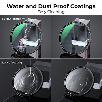 K&F Concept Nano X Series Blue Streak Multi-Layer Coating Lens Filter Ultra-Clear (2mm) Waterproof, Anti Scratch, and Anti-Reflection (49mm 52mm 55mm 58mm 62mm 67mm 72mm 77mm 82mm)