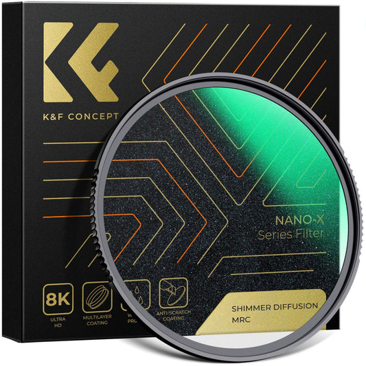 K&F Concept Nano-X Shimmer Diffusion MRC Lens Filter with Ultra-Clear Microlight Mirror Glass, Anti-Scratch and Waterproof Coating, and Ultra-Slim Frame for DSLR And Mirrorless Camera Lenses (49mm - 82mm)