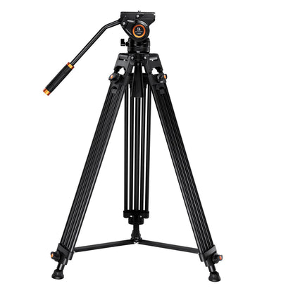 K&F Concept VA18+ VH081 Heavy Duty 3-Section Professional Tripod and Stabilized Mounting Fluid Video Head with 8kg Max Payload, 72" Max Height with Locking Knobs and QR Plates for Photography and Videography KF09-121