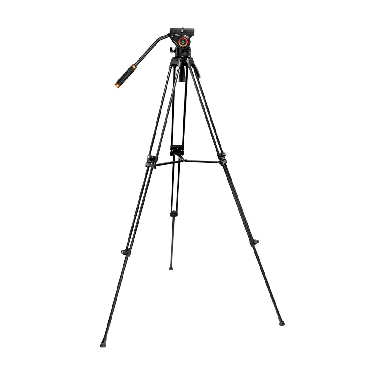 K&F Concept VA18+ VH081 Heavy Duty 3-Section Professional Tripod and Stabilized Mounting Fluid Video Head with 8kg Max Payload, 72" Max Height with Locking Knobs and QR Plates for Photography and Videography KF09-121