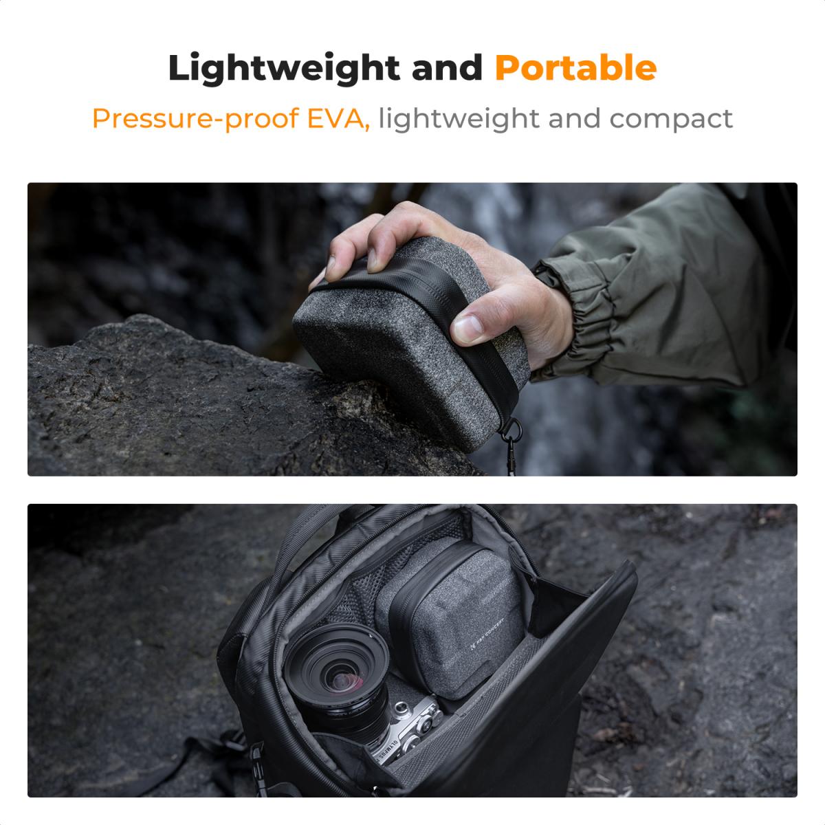 K&F Concept 10-Pocket Camera Lens Filter / Adapter Carry Pouch Bag Shockproof Thick Padding with Detachable Wrist Strap