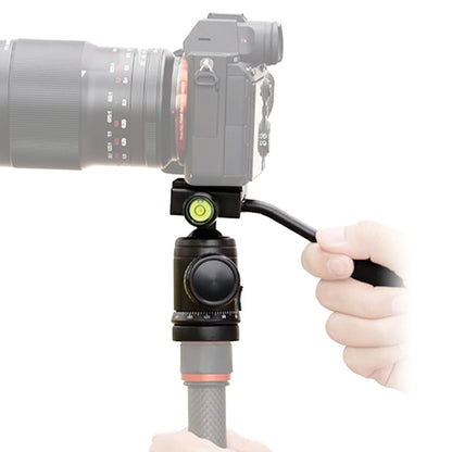 K&F Concept BH-26 360 Degree 26mm Panoramic Ball Head Mount with QR Quick Release Plate, 1/4" Bolt and 8kg Max Load for Tripod Monopod and Slide Rack (Black, Gray) KF31-049 KF31-049V1