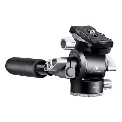 K&F Concept FH-01 Fluid Tripod Head with 5kg Max Payload, 1/4" Mounting Bolt and Arca Swiss Quick Release Plate for Photography and Videography KF31-048