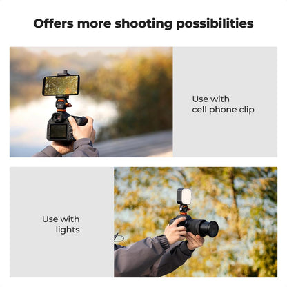 K&F Concept Lightweight Field Monitor Mount Holder with Cold Shoe & 1/4" Screw, 180° / 360° Adjustable Swivel and Tilt Rotation, 3kg Maximum Load Capacity