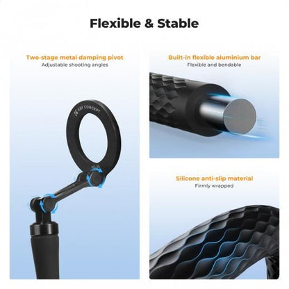 K&F Concept MS35 Magnetic Smartphone Flexible Bendable Mount Stand with Wireless Bluetooth Remote, 360° Rotation, Hands-Free Vlogging and Video Content Creation | KF31-134