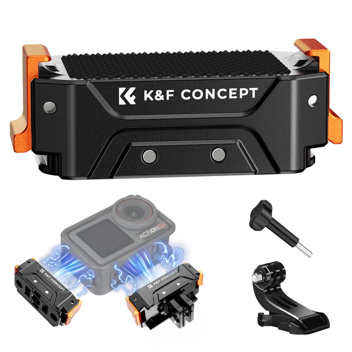 K&F Concept DJI Osmo Action 3 4 5 Pro Expansion Magnetic Mounting Adapter with 1/4" Screw Hole for Tripods, Selfie Sticks & Camera Accessories | KF31-144