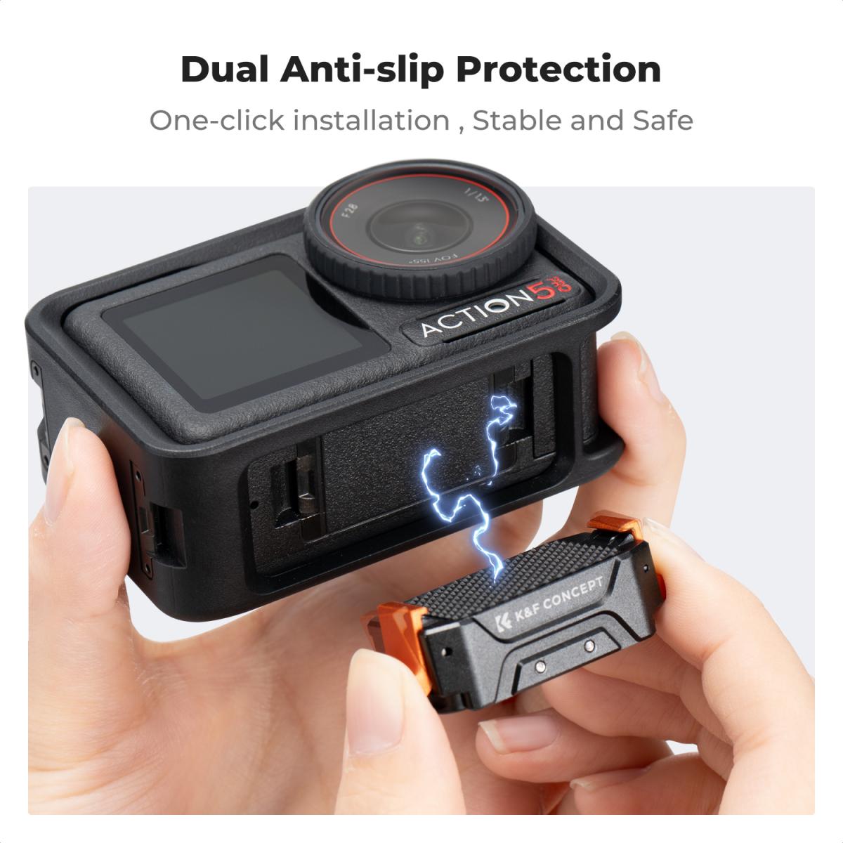 K&F Concept DJI Osmo Action 3 4 5 Pro Expansion Magnetic Mounting Adapter with 1/4" Screw Hole for Tripods, Selfie Sticks & Camera Accessories | KF31-144
