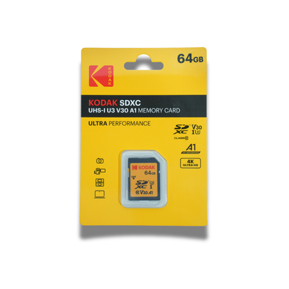 KODAK 64GB Ultra Performance Memory Card SDXC UHS-I U3 V30 A1