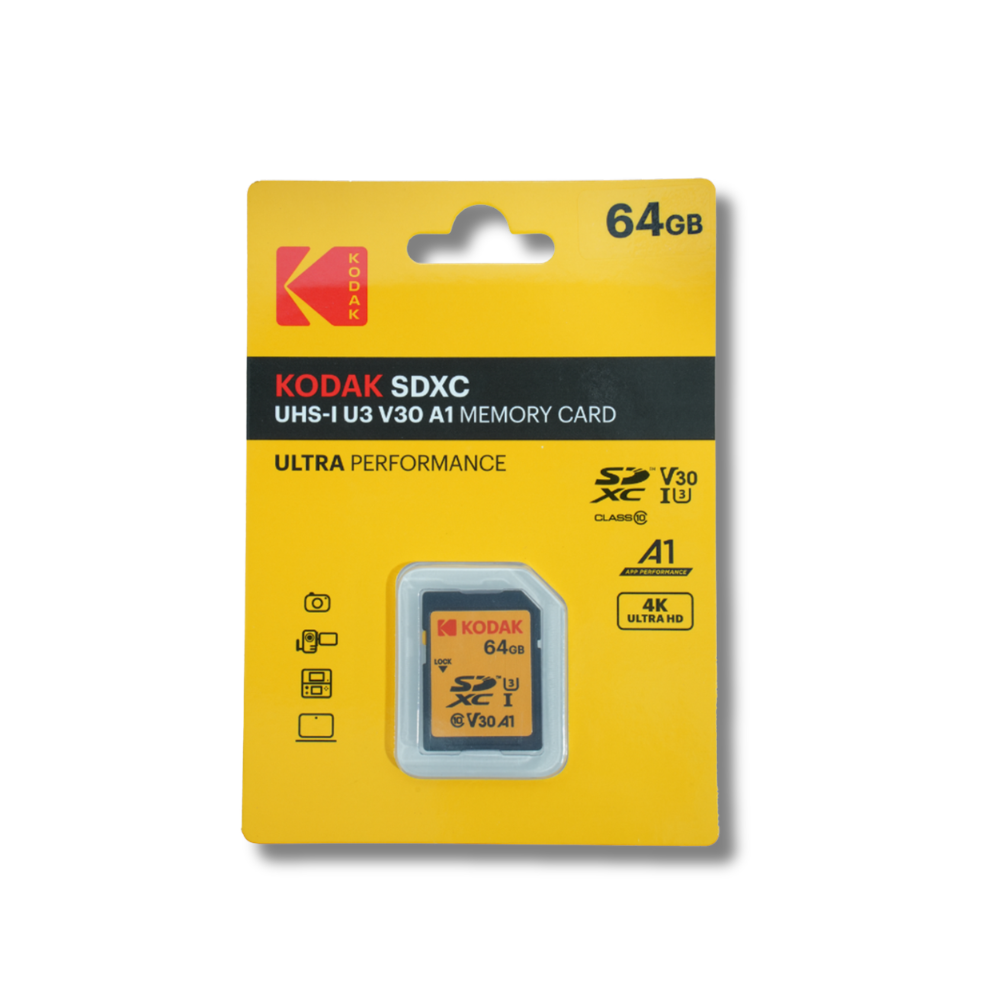 KODAK 64GB Ultra Performance Memory Card SDXC UHS-I U3 V30 A1