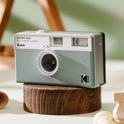 KODAK EKTAR H35 35mm Reusable Point & Shoot Analog Half Frame Film Camera with Max 72 Shots Exposures, Fixed Focus Wide-Angle Lens, Built-In Flash and Optical Viewfinder for Vintage Film Photography | Black, Brown, Off White, Sage, Sand
