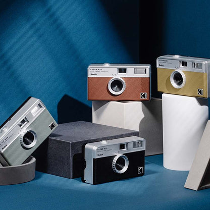 KODAK EKTAR H35 35mm Reusable Point & Shoot Analog Half Frame Film Camera with Max 72 Shots Exposures, Fixed Focus Wide-Angle Lens, Built-In Flash and Optical Viewfinder for Vintage Film Photography | Black, Brown, Off White, Sage, Sand