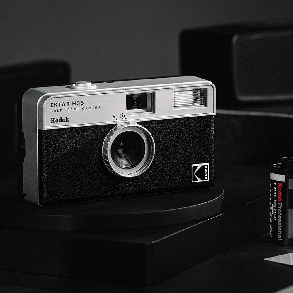 KODAK EKTAR H35 35mm Reusable Point & Shoot Analog Half Frame Film Camera with Max 72 Shots Exposures, Fixed Focus Wide-Angle Lens, Built-In Flash and Optical Viewfinder for Vintage Film Photography | Black, Brown, Off White, Sage, Sand