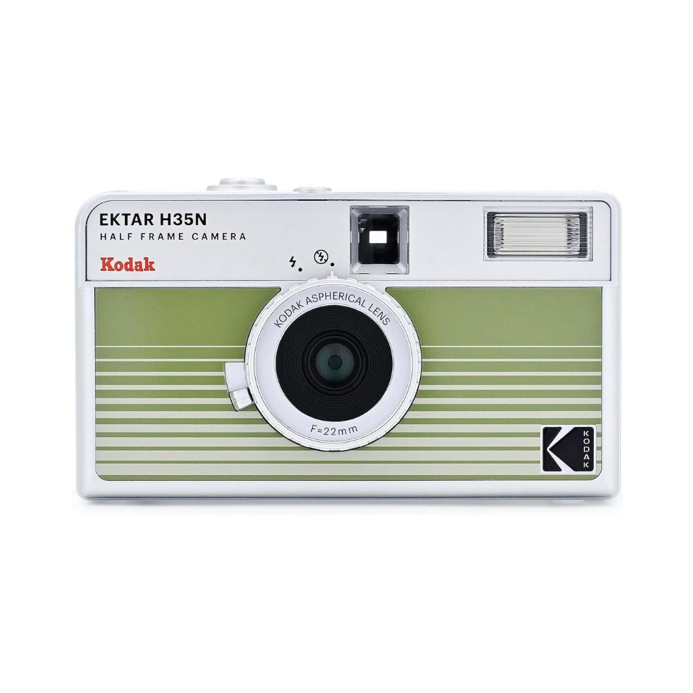 KODAK EKTAR H35N 35mm Reusable Point & Shoot Alog Half Frame Film Camera with Max 72 Shots Exposures, Built-In Star Filter, Bulb Shutter with Coated Lens and Tripod Holes for Vintage Film Photography | Matte Striped Silver