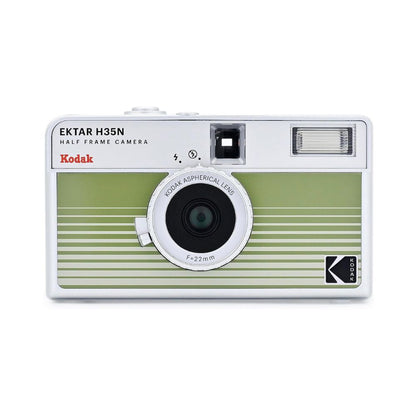 KODAK EKTAR H35N 35mm Reusable Point & Shoot Alog Half Frame Film Camera with Max 72 Shots Exposures, Built-In Star Filter, Bulb Shutter with Coated Lens and Tripod Holes for Vintage Film Photography | Matte Striped Silver
