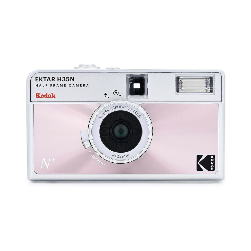 KODAK EKTAR H35N 35mm Reusable Point & Shoot Alog Half Frame Film Camera with Max 72 Shots Exposures, Built-In Star Filter, Bulb Shutter with Coated Lens and Tripod Holes for Vintage Film Photography | Matte Striped Silver