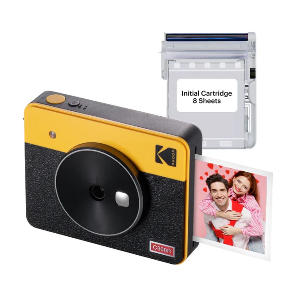KODAK Mini Shot 3 RETRO 2 in 1 Instant Camera and Photo Printer Kit Bundle 3" x 3" Prints, 8 + 60 Sheets with Accessories, 1.77" LCD Display, 4PASS Print Technology, Bluetooth Printing via Mobile Smartphone App | C300R