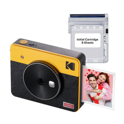 KODAK Mini Shot 3 RETRO 2 in 1 Instant Camera and Photo Printer Kit Bundle 3" x 3" Prints, 8 + 60 Sheets with Accessories, 1.77" LCD Display, 4PASS Print Technology, Bluetooth Printing via Mobile Smartphone App | C300R