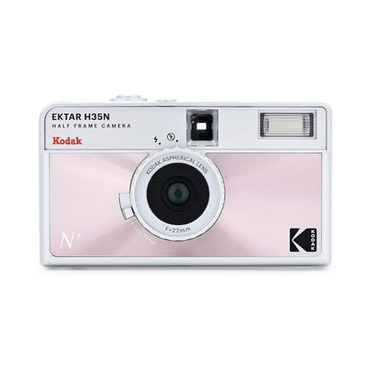 KODAK EKTAR H35N 35mm Reusable Point & Shoot Alog Half Frame Film Camera with Max 72 Shots Exposures, Built-In Star Filter, Bulb Shutter with Coated Lens and Tripod Holes for Vintage Film Photography | Matte Striped Silver