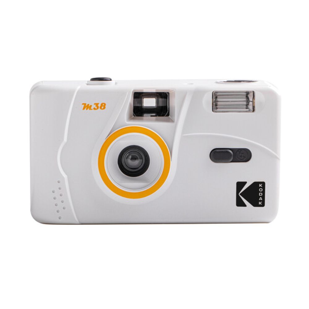 KODAK M38 35mm Reusable Point & Shoot Analog Power Flash Film Camera ISO 200 / 400, 36 Max Shots Exposures, Fixed Focus Lens, Flash On/Off Switch, Manual Film Wind and Rewind for Photography | Cloud White, Grape Fruit, Lavender, Yellow