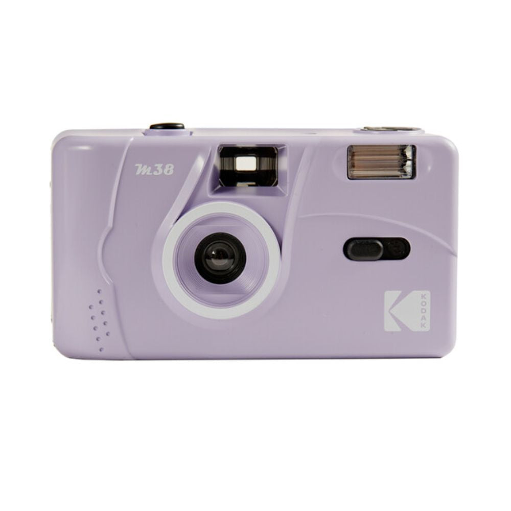 KODAK M38 35mm Reusable Point & Shoot Analog Power Flash Film Camera ISO 200 / 400, 36 Max Shots Exposures, Fixed Focus Lens, Flash On/Off Switch, Manual Film Wind and Rewind for Photography | Cloud White, Grape Fruit, Lavender, Yellow