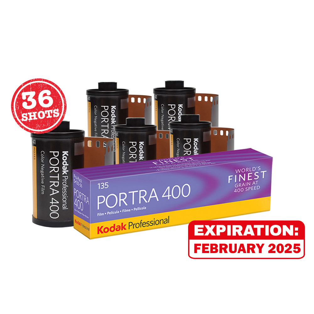 KODAK PORTRA 400 (5 Pack) 135 35mm 400 ISO Color Negative Film with 36 Exposure Shots, Fine Grain VISION Film Technology and T-Grain Emulsion for Film Photography | FEBRUARY 2025