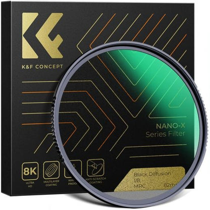 K&F Concept Black Mist 1/8 Density Nano-X Series Black Diffusion Lens Filter with Special Effects and Ultra Clear Multi-layer Coating (Available in 37mm, 40.5mm, 43mm, 46mm, 49mm, 52mm, 55mm, 58mm, 62mm, 67mm, 72mm, 77mm and 82mm)