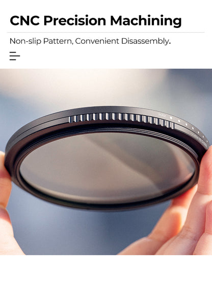 K&F Concept Nano D Series 1/4 Neutral Density ND3 to ND1000 Variable ND Lens Filter for DSLR and Mirrorless Cameras