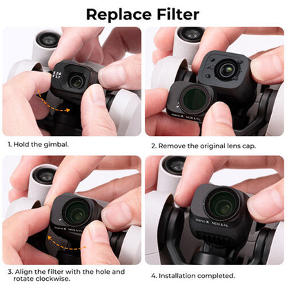 K&F Concept Nano-X Series DJI Mini 3 Pro / Mini 3 UV Ultraviolet Optical Lens Filter Waterproof Anti-Reflective UHD MRC 28-Layer Nano-Coating | Aerial Drone Lens Filter