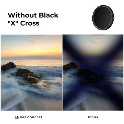 K&F Concept Nano X Series ND2-ND32 Variable Neutral Density + Polarizing (ND + CPL) Optical Lens Filter Waterproof UHD MRC 28-Layer Nano-Coated for Camera Lens | 46mm