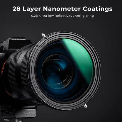 K&F Concept Nano X Series ND2-ND32 Variable Neutral Density + Polarizing (ND + CPL) Optical Lens Filter Waterproof UHD MRC 28-Layer Nano-Coated for Camera Lens | 46mm