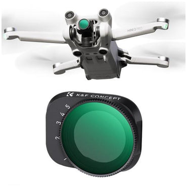 K&F Concept Nano-X Series Variable ND2 - ND32 + ND32 - ND512 Camera Lens Filter with 1-5 / 5-9 Stops Light Reduction for DJI Mini 3 / 3 Pro Drone with AGC Imported Glass, 28 Multi-Layer Coating for Drone Photo and Video